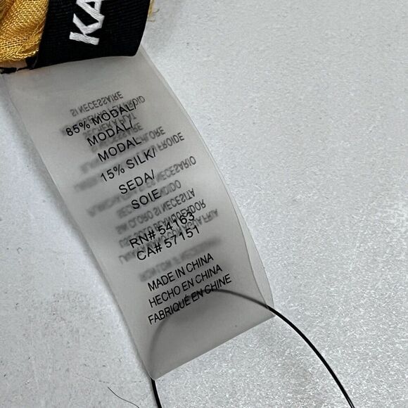 Karl Lagerfeld Paris Scarf Silk Blend Sun Bleached Square Blue Logo Fall Layer - Picture 4 of 12